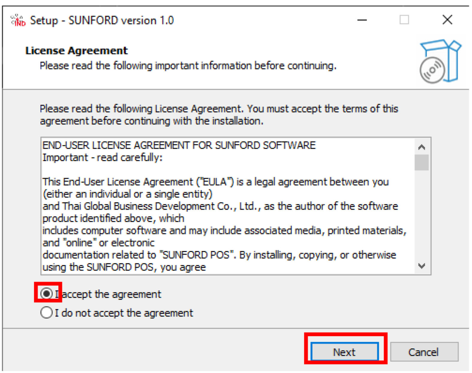 ยอมรับข้อตกลงลิขสิทธิ์